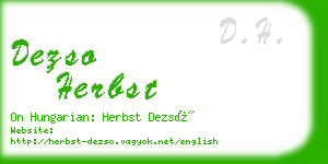 dezso herbst business card